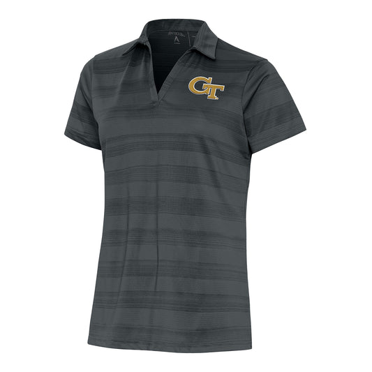 Ladies Georgia Tech Yellow Jackets Compass Navy Polo - Front View