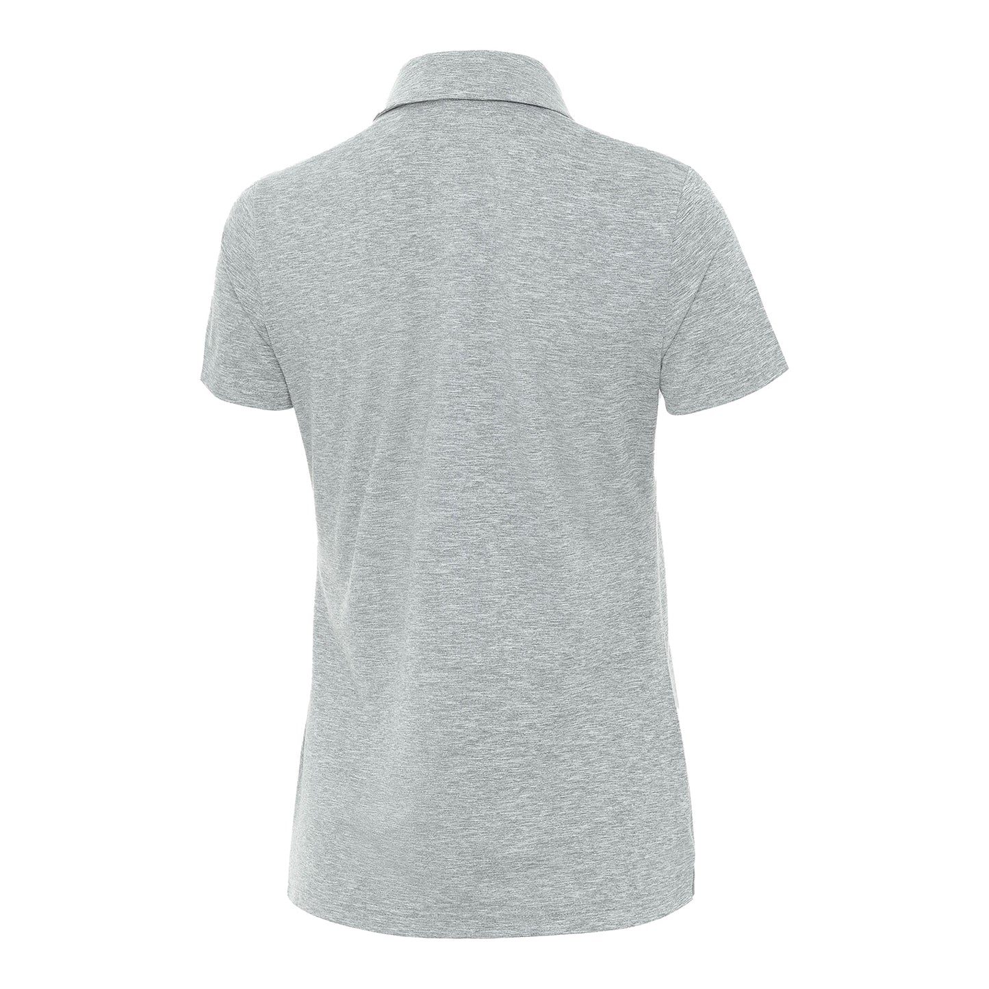 Ladies Georgia Tech Yellow Jackets Matter Heather Grey Polo - Back View