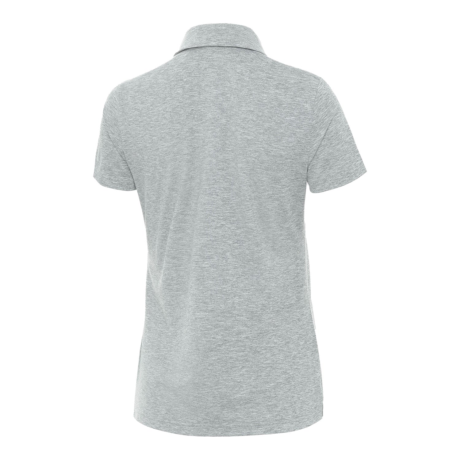 Ladies Georgia Tech Yellow Jackets Matter Heather Grey Polo - Back View