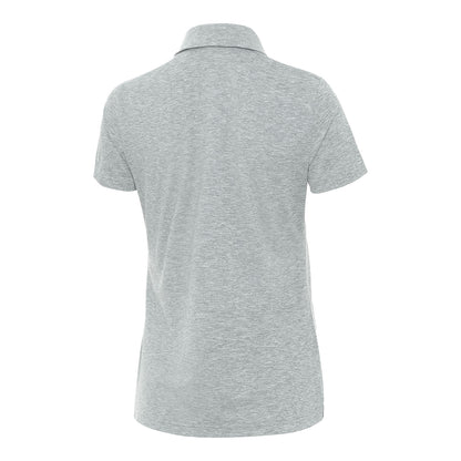 Ladies Georgia Tech Yellow Jackets Matter Heather Grey Polo - Back View