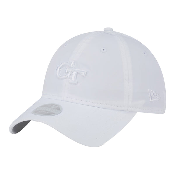 Ladies Georgia Tech Yellow Jackets Functional Pony Tail White Hat - Left Angled View