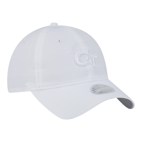 Ladies Georgia Tech Yellow Jackets Functional Pony Tail White Hat - Right Angled View