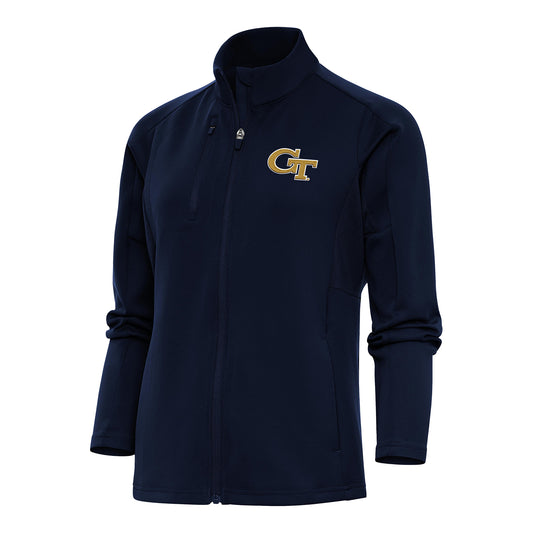 Ladies Georgia Tech Yellow Jackets Full Zip Generation Navy Jacket - Front View
