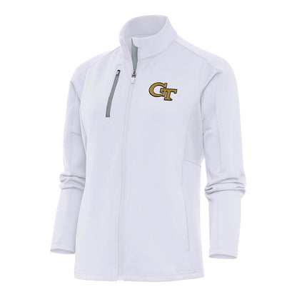 Ladies Georgia Tech Yellow Jackets Full Zip Generation White Jacket - Front View
