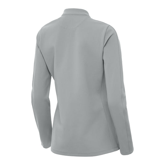 Ladies Georgia Tech Yellow Jackets Regard Full Zip Grey Jacket - Back View