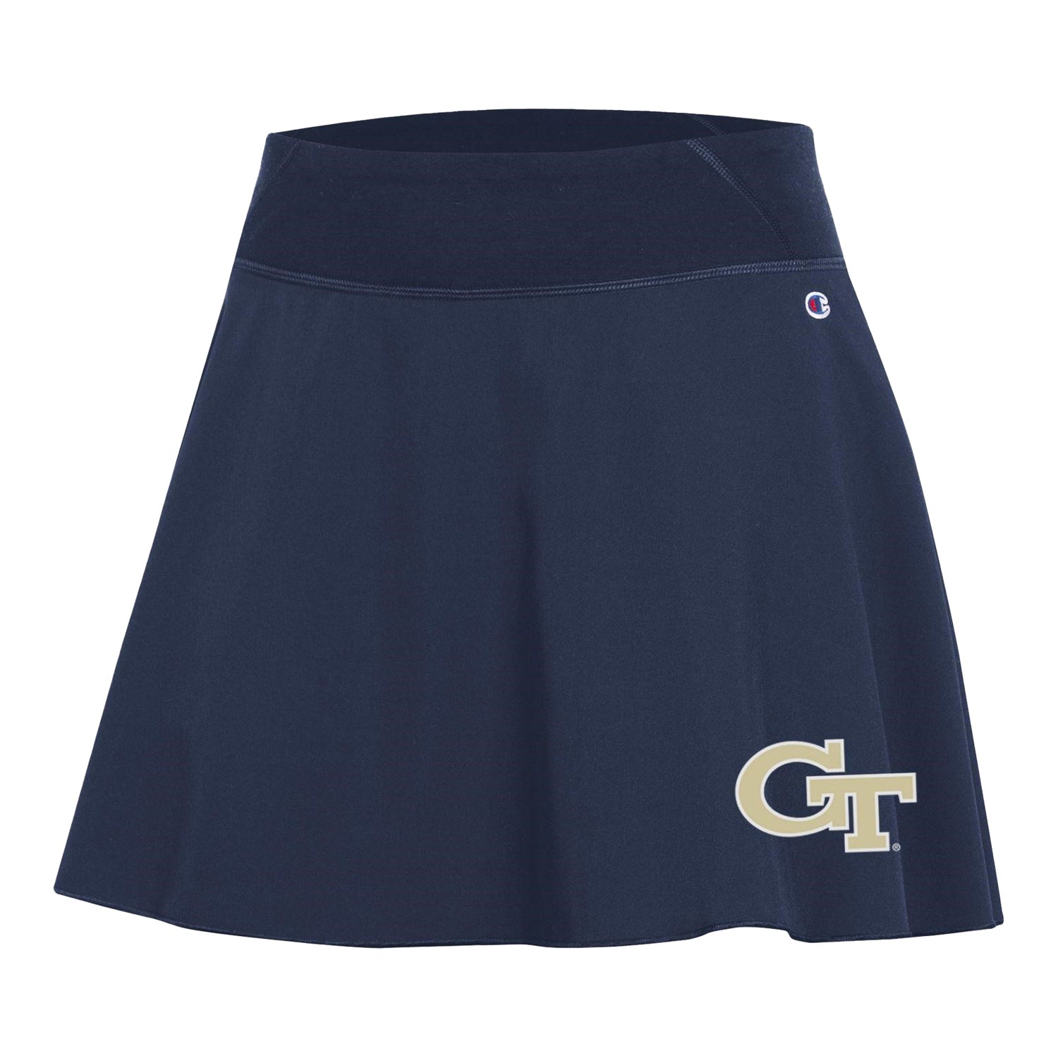 Ladies Georgia Tech Yellow Jackets Navy Fan Skirt - Front View