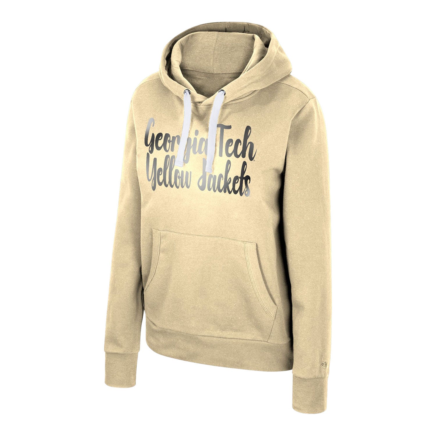 Ladies Georgia Tech Yellow Jackets I'm Gliding Here Gold Hood - Front View