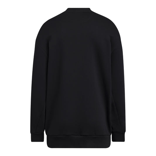 Georgia Tech Yellow Jackets Adidas Ladies Arched Crewneck Sweatshirt In Black - Back View