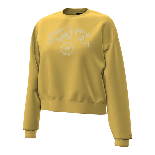 Georgia Tech Yellow Jackets Under Armour Gold Ladies Vintage Crewneck