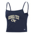 Ladies Georgia Tech Yellow Jackets Navy Cropped Cami - Front View
