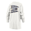 Ladies Georgia Tech Yellow Jackets Pine Top Pennant Stack White Long Sleeve T-Shirt - In White - Back View