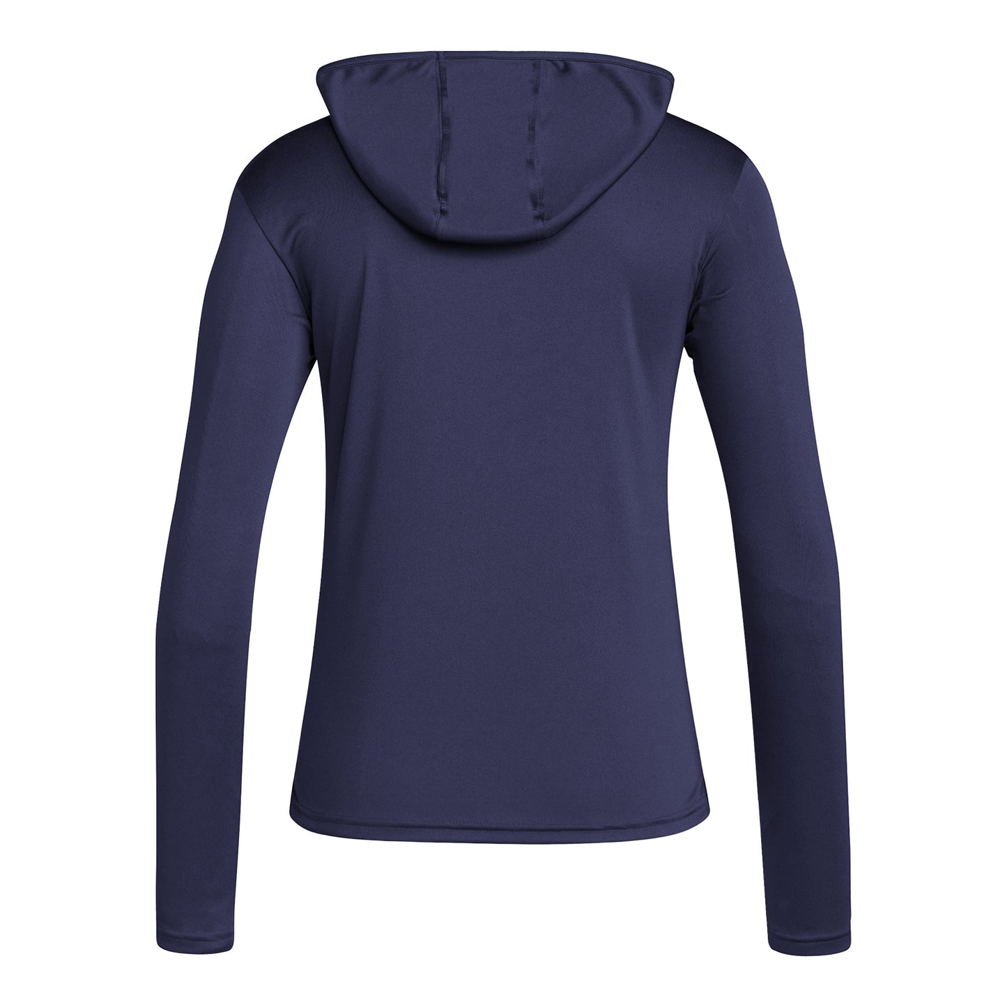 Georgia Tech Yellow Jackets Ladies Long Sleeve Hooded Designed for Training Shirt In Blue - Back View