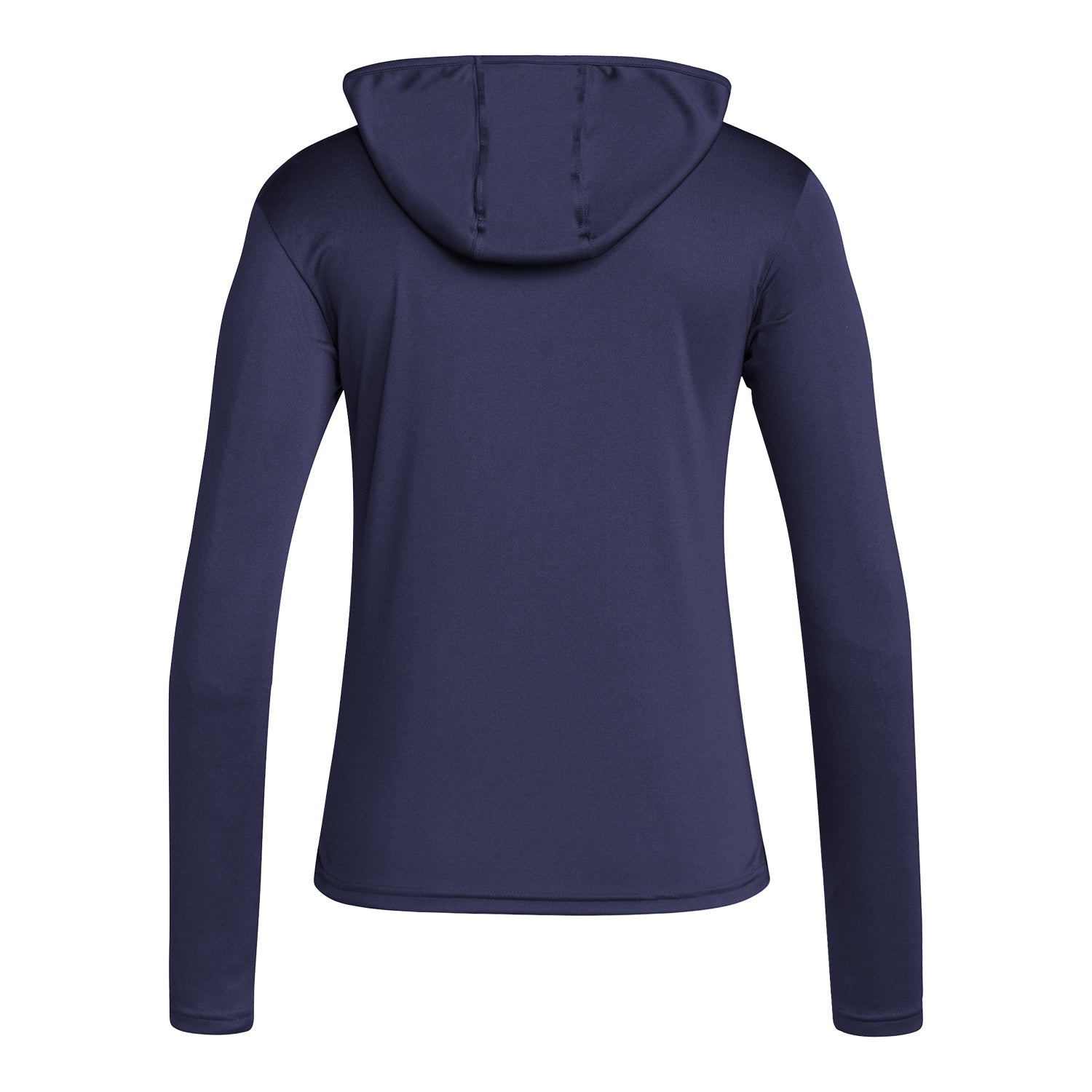 Georgia Tech Yellow Jackets Ladies Long Sleeve Hooded Designed for Training Shirt In Blue - Back View