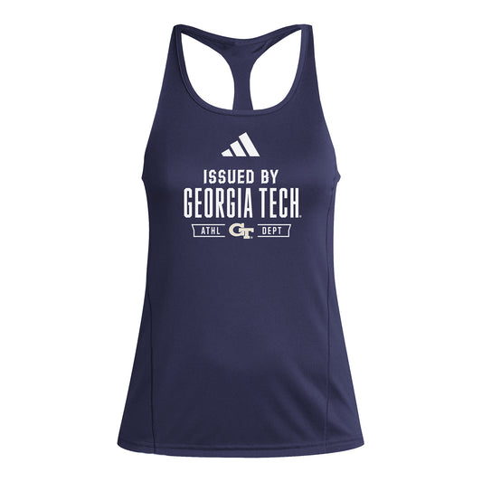 Georgia Tech Yellow Jackets Designed for Training Ladies Tank Top In Blue - Front View