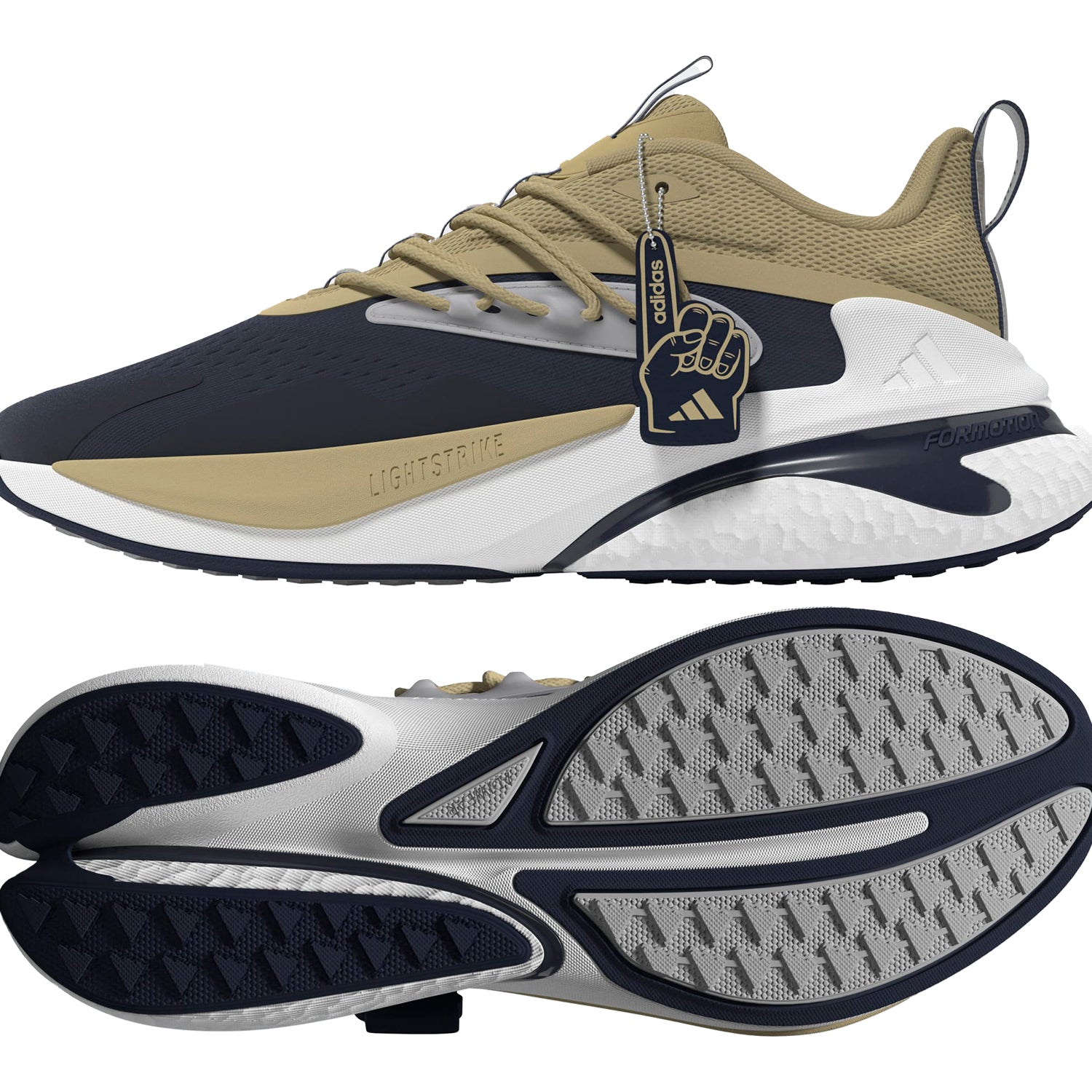 Georgia Tech Yellow Jackets Adidas Alphaboost V.2 Navy and Gold Shoes - Multi View