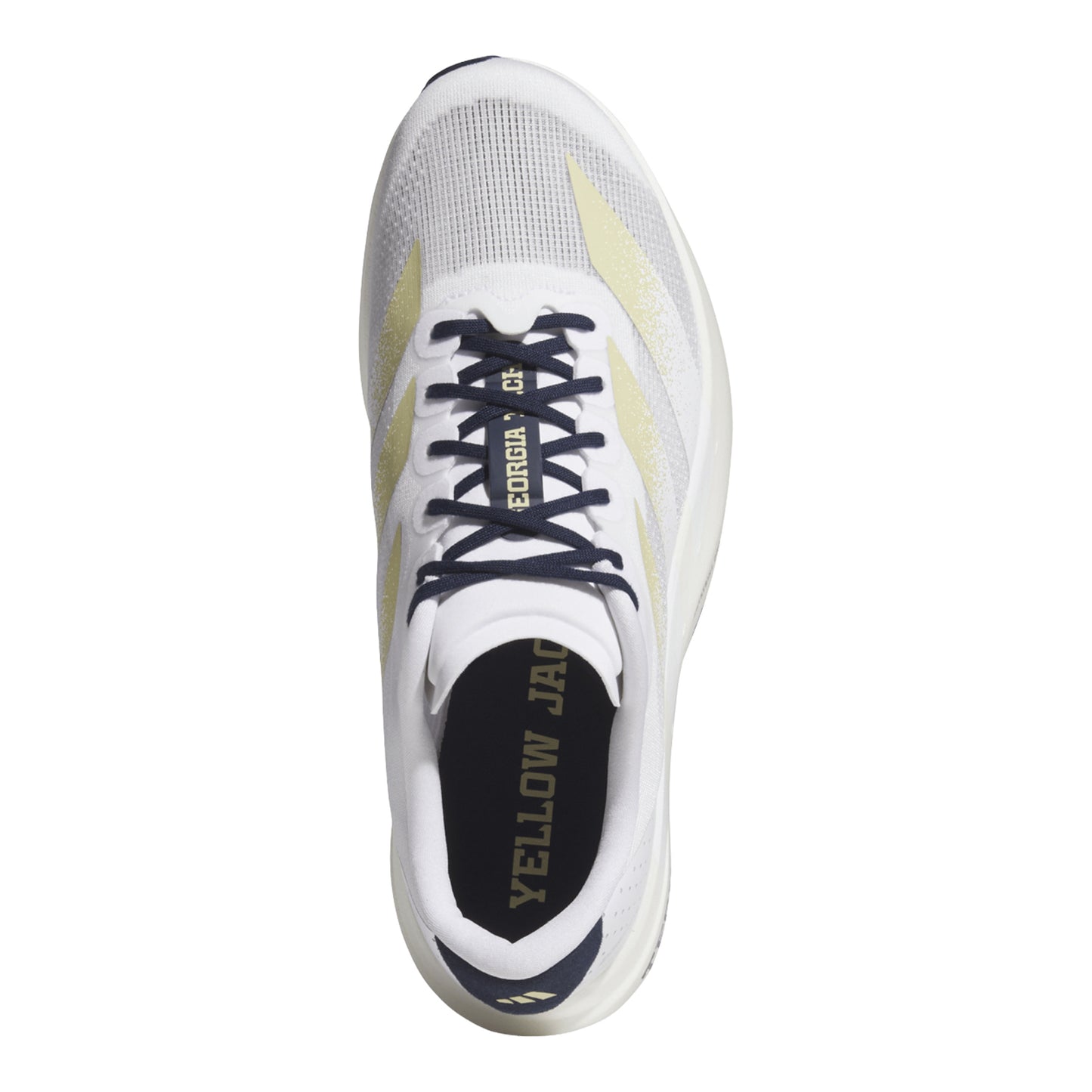 Georgia Tech Yellow Jackets Adidas Adizero Evo Sl Running Shoes In White - Above View