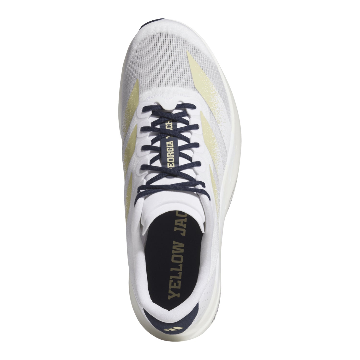 Georgia Tech Yellow Jackets Adidas Adizero Evo Sl Running Shoes In White - Above View