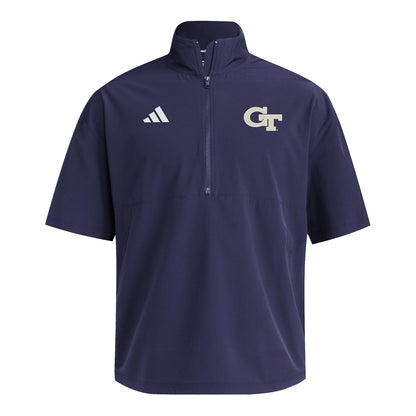 Georgia Tech Yellow Jackets Quarter-Zip Coaches Polo In Navy - Front View