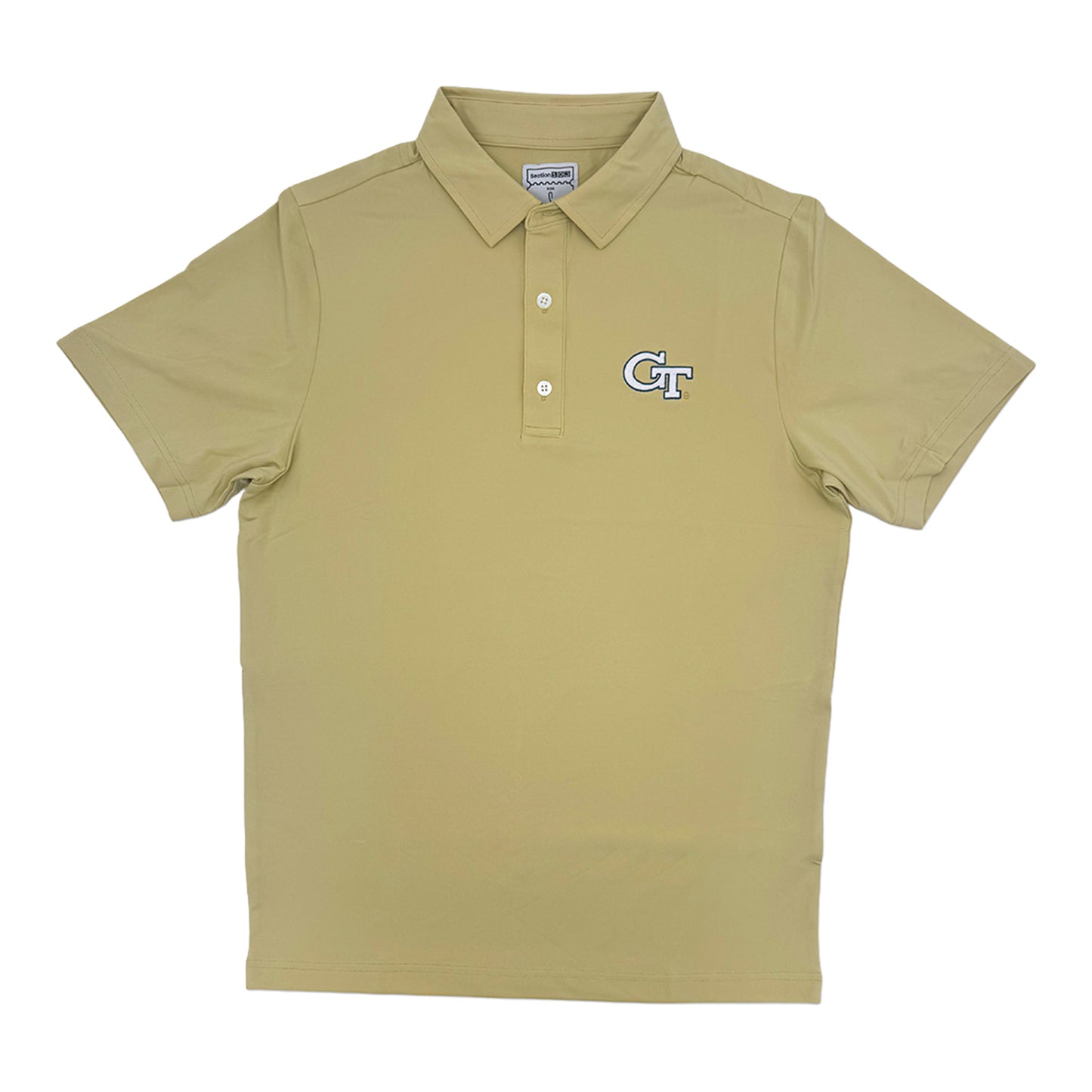 Georgia Tech Yellow Jackets Solid Gold Logo Polo In Gold - Front View