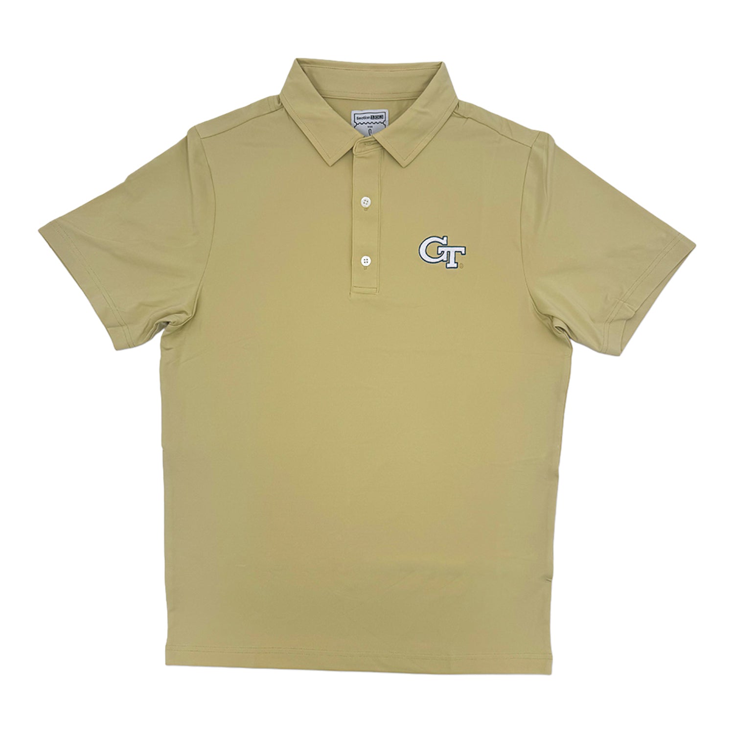 Georgia Tech Yellow Jackets Solid Gold Logo Polo In Gold - Front View