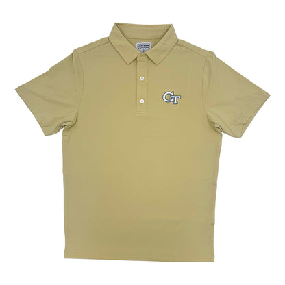 Georgia Tech Yellow Jackets Solid Gold Logo Polo In Gold - Front View