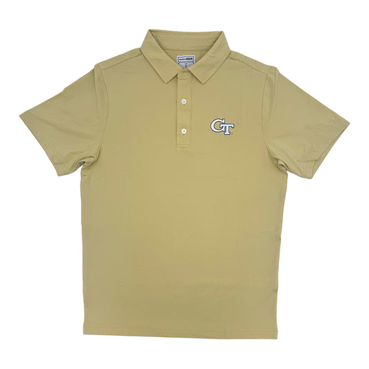 Georgia Tech Yellow Jackets Solid Gold Logo Polo In Gold - Front View