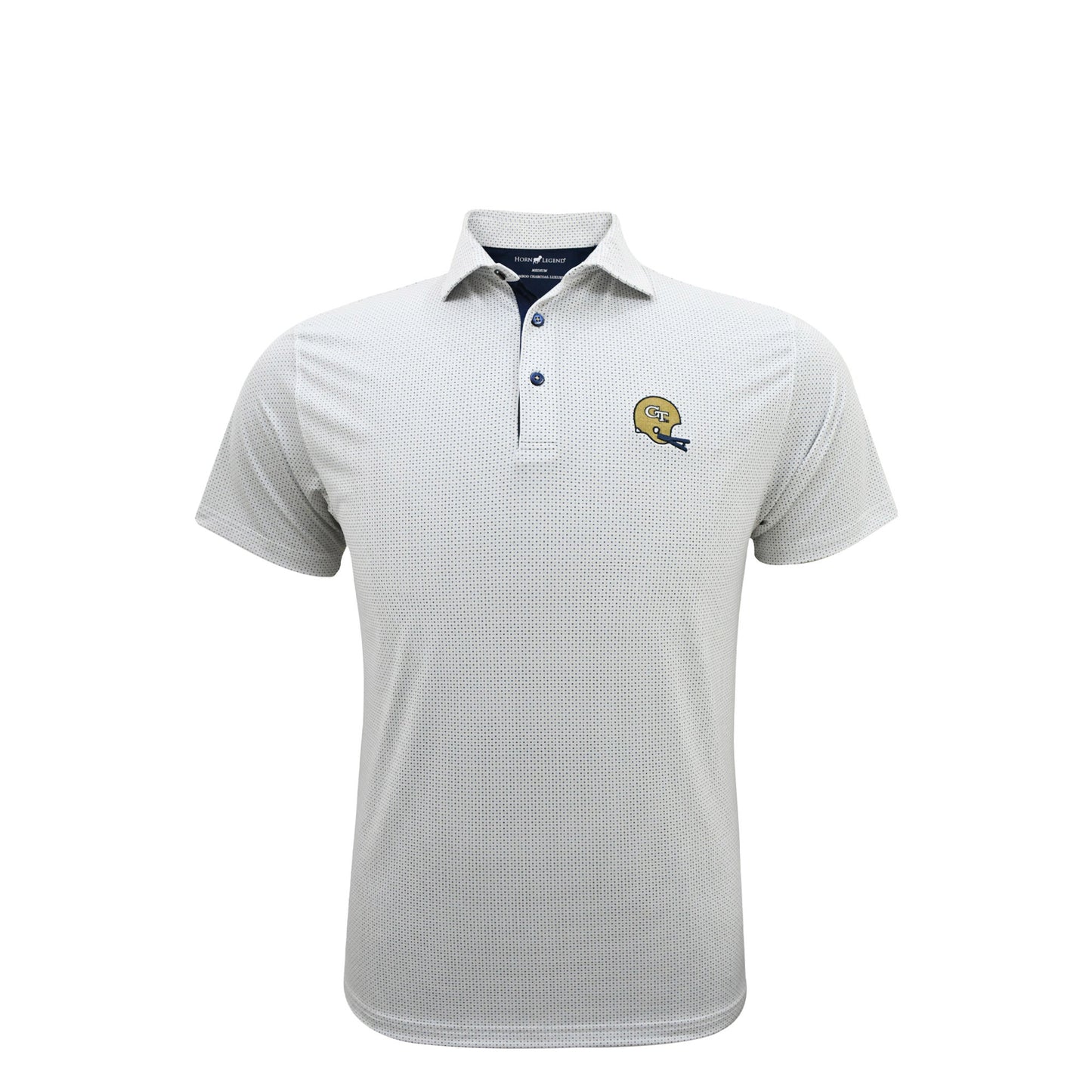 Georgia Tech Yellow Jackets Horn Legend Football Helmet Polo - Front View