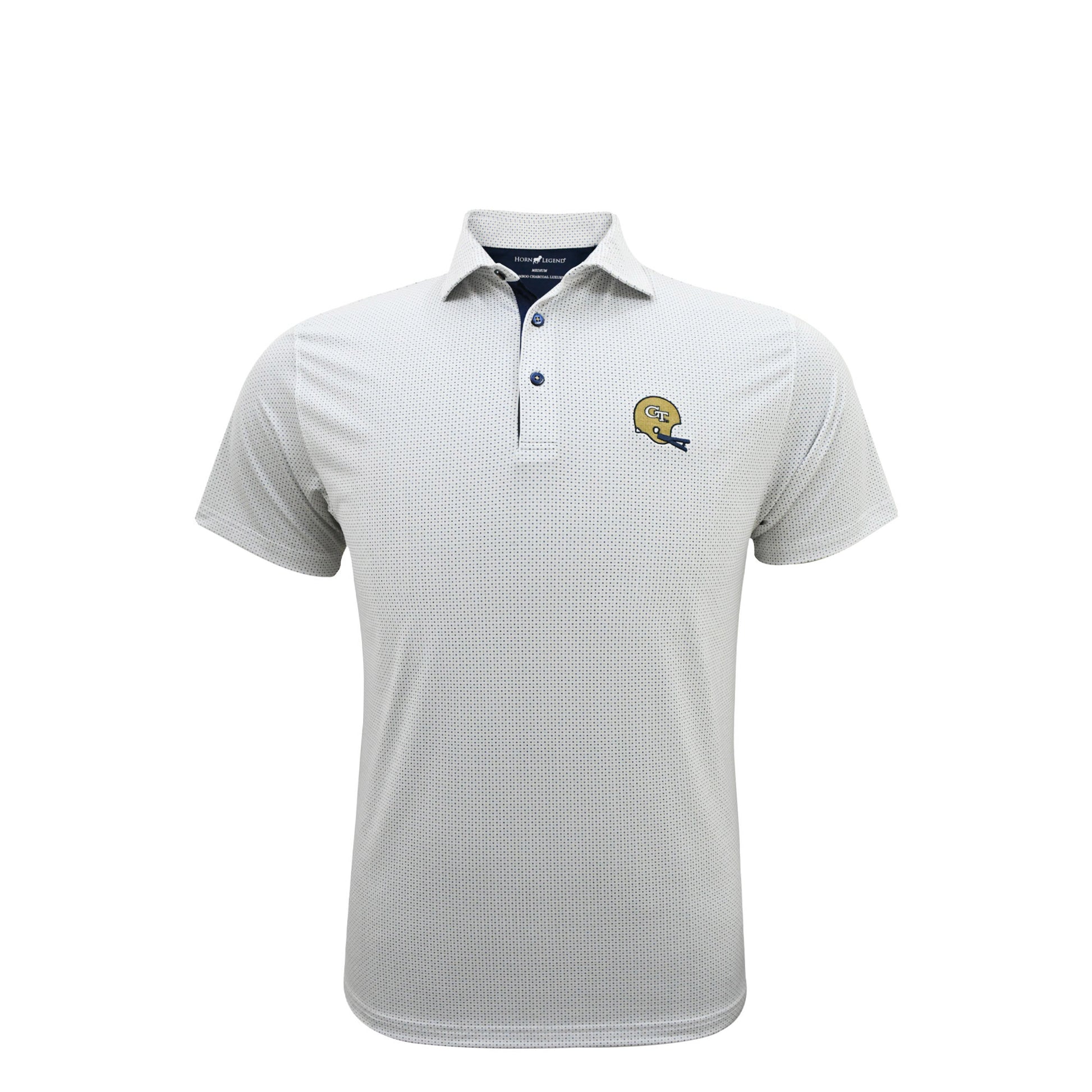 Georgia Tech Yellow Jackets Horn Legend Football Helmet Polo - Front View
