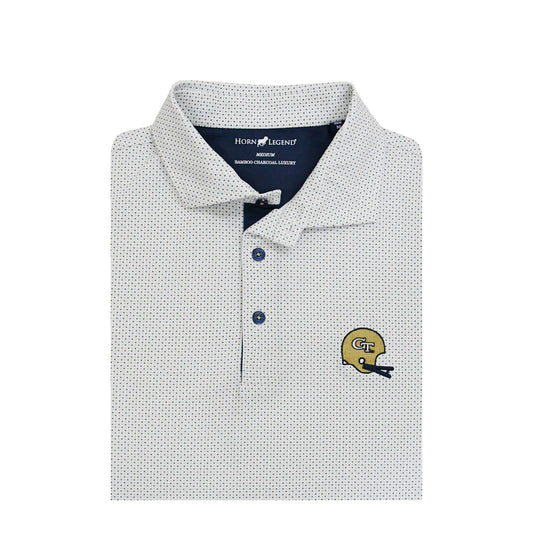 Georgia Tech Yellow Jackets Horn Legend Football Helmet Polo - Close View