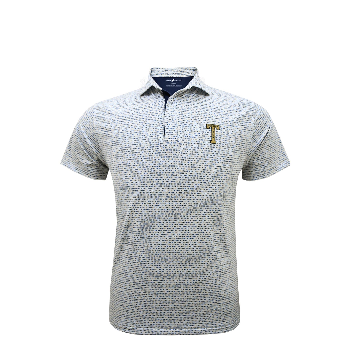 Georgia Tech Yellow Jackets Horn Legend Vault T Wordmark Polo - Front View
