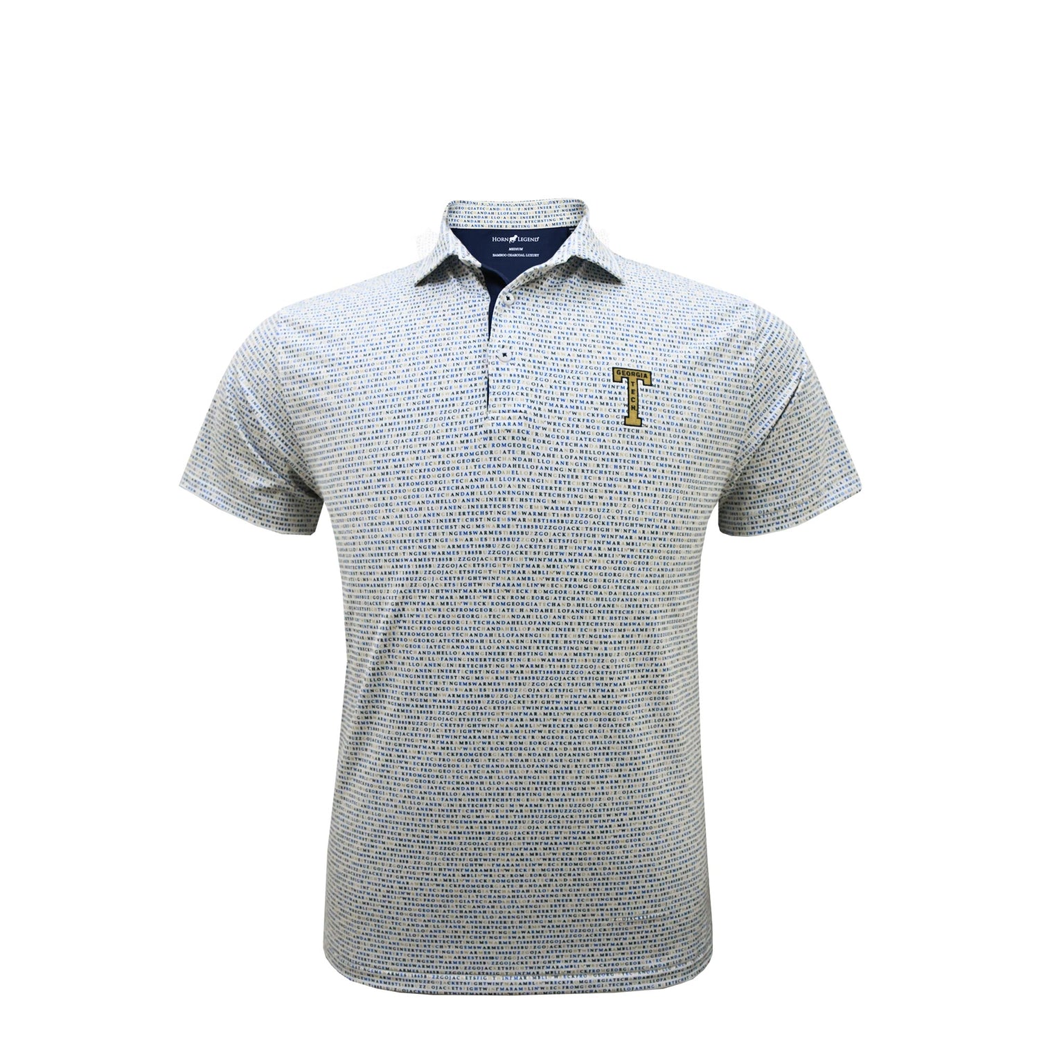 Georgia Tech Yellow Jackets Horn Legend Vault T Wordmark Polo - Front View