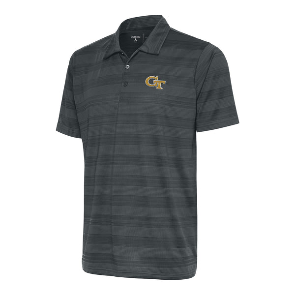 Georgia Tech Yellow Jackets Compass Dark Grey Polo - Front View