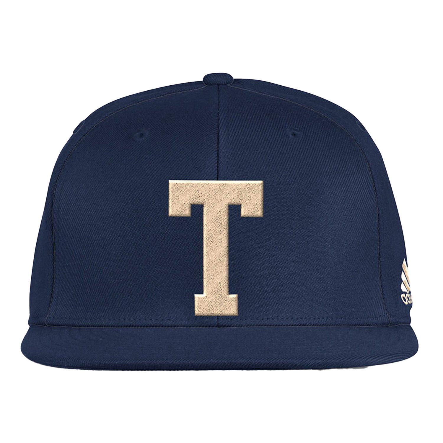 Georgia Tech Yellow Jackets Adidas Wool Block "T" Navy Fitted Hat - Front View