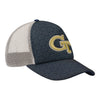 Georgia Tech Yellow Jackets Adidas Patterned Foam Trucker Navy Adjustable Hat - Front Right View