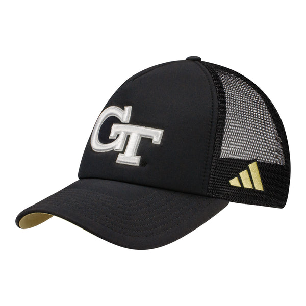 Georgia Tech Yellow Jackets Adidas Ghost Black Adjustable Hat - Front Left View