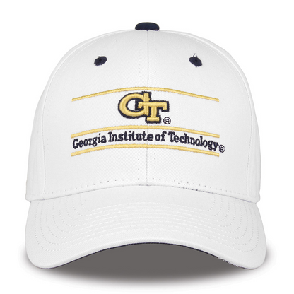 Georgia Tech Yellow Jackets Original Bar White Adjustable Hat - Front View