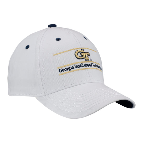 Georgia Tech Yellow Jackets Original Bar White Adjustable Hat - Front Right View