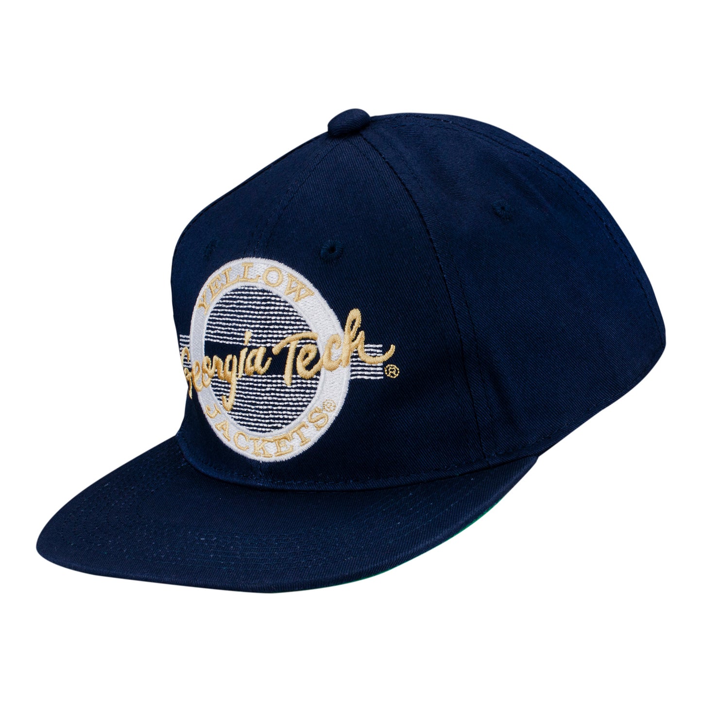 Georgia Tech Yellow Jackets Retro Circle Navy Adjustable Hat - Front Right View