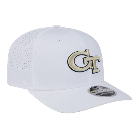 Georgia Tech Yellow Jackets Preform 970 Snapback White Hat - Right Angled View