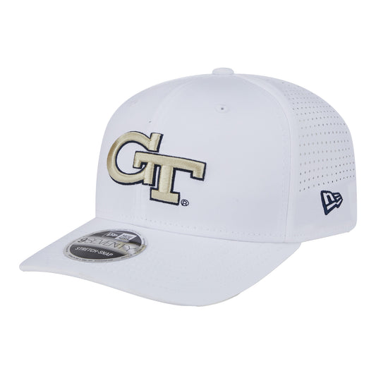 Georgia Tech Yellow Jackets Preform 970 Snapback White Hat - Left Angled View