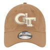 Georgia Tech Yellow Jackets Khaki Unstructured Adjustable Hat - Front View