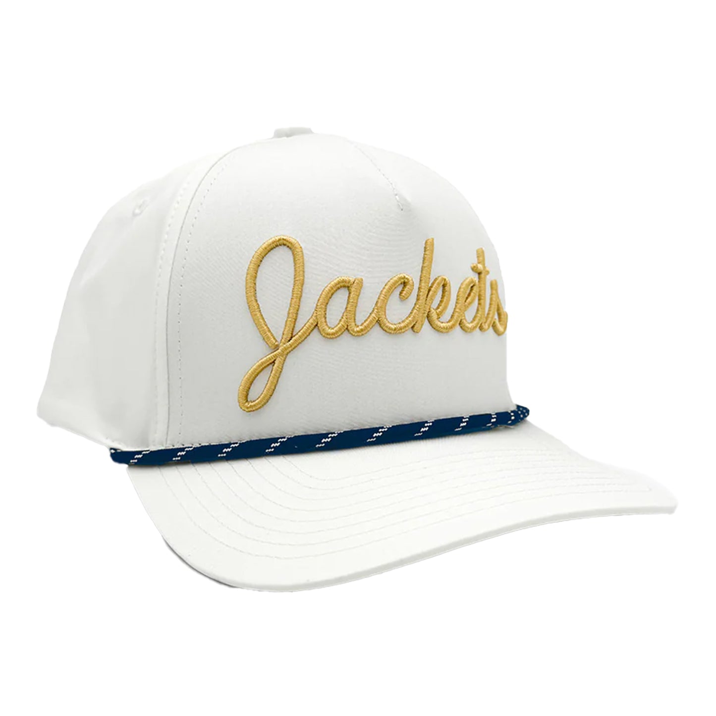 Georgia Tech Yellow Jackets White Script Rope Hat - Front Right View