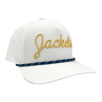 Georgia Tech Yellow Jackets White Script Rope Hat - Front Right View