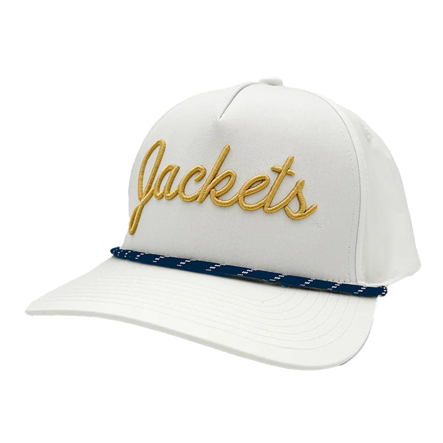 Georgia Tech Yellow Jackets White Script Rope Hat - Front Left View