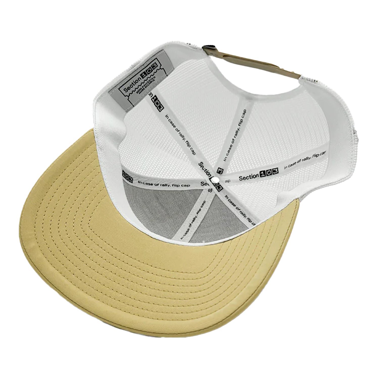 Georgia Tech Yellow Jackers Gray and Gold Logo Trucker Hat - Under View