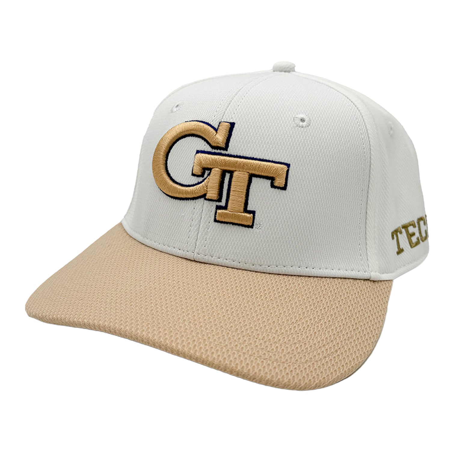 Georgia Tech Yellow Jackets White and Gold Coaches Hat - Front View