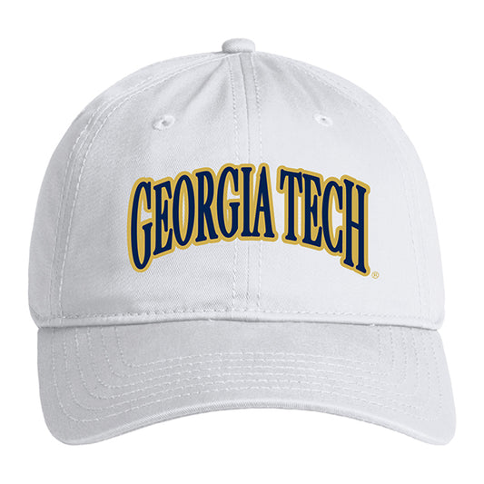 Georgia Tech Yellow Jackets Under Armour Washed Adjustable Hat – White - Front View