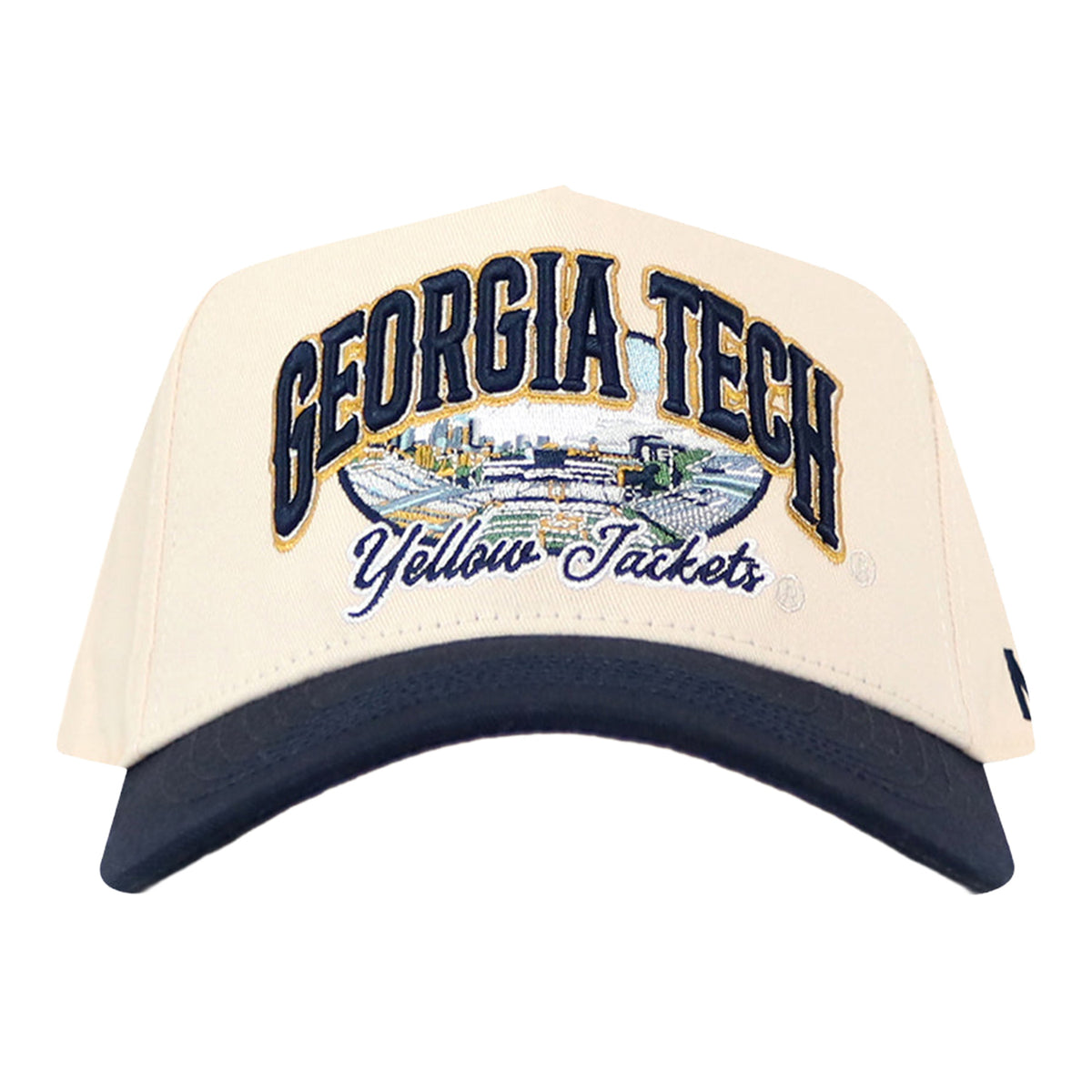 Georgia Tech Yellow Jackets Stadium Graphic Two Tone Hat – White/Navy