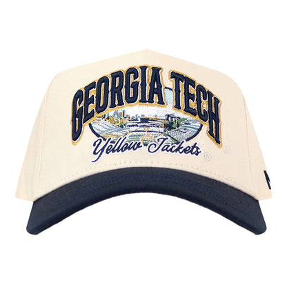 Georgia Tech Yellow Jackets Stadium Graphic Two Tone Hat – White/Navy
