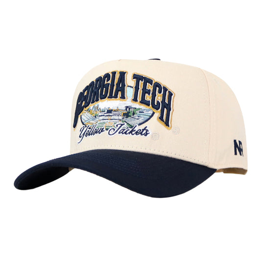 Georgia Tech Yellow Jackets Stadium Graphic Two Tone Hat – White/Navy